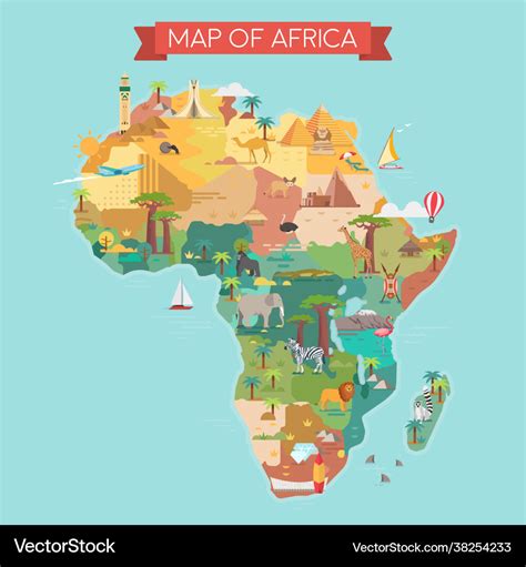 map of africa with landmarks.